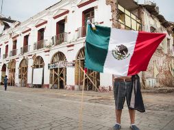 Vista general del palacio municipal de Juachitán, colapsado por el terremoto del 7 de septiembre de 2017. EFE/L. Villalobos