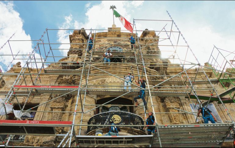 Los trabajos incluyeron labores sobre la cantera que cubre el edificio de la Presidencia. CORTESÍA / SCJ
