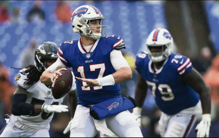 Josh Allen debutó en el tercer cuarto del juego del domingo pasado ante los Ravens. AP