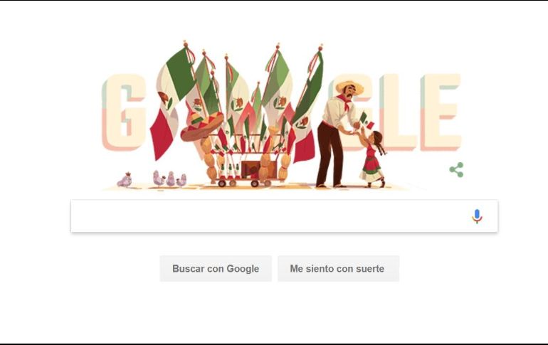 La compañía estadounidense explica que los colores también se muestran en los trajes de las personas: verde para la independencia, blanco para la Iglesia Católica Romana y rojo para la unidad. ESPECIAL / google.com