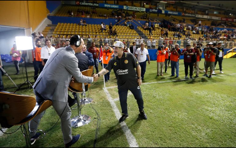 El ex futbolista argentino debutará en el estadio Banorte contra Cafetaleros de Tapachula. AP/E. Verdugo