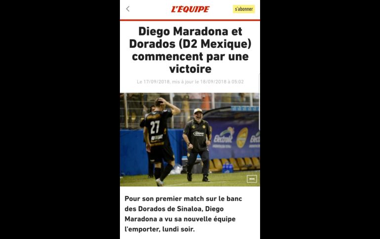 Debut de Maradona en Dorados acapara la prensa internacional