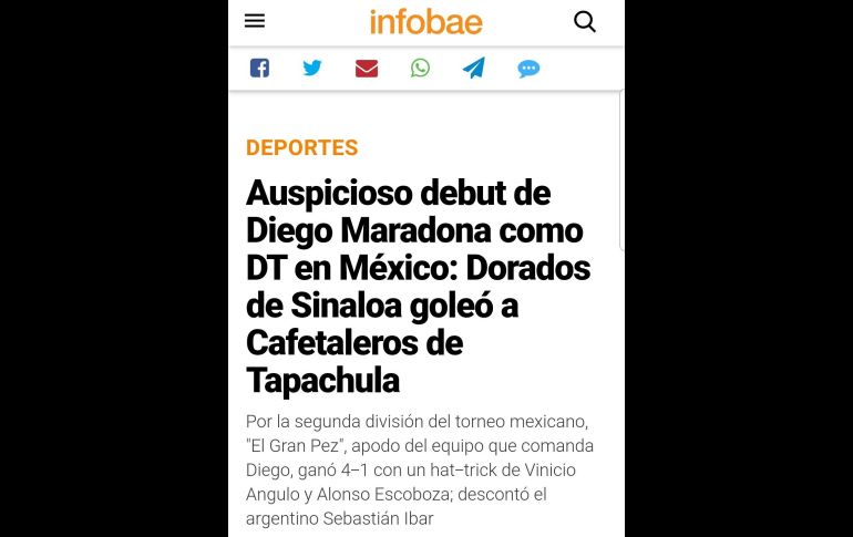 Debut de Maradona en Dorados acapara la prensa internacional