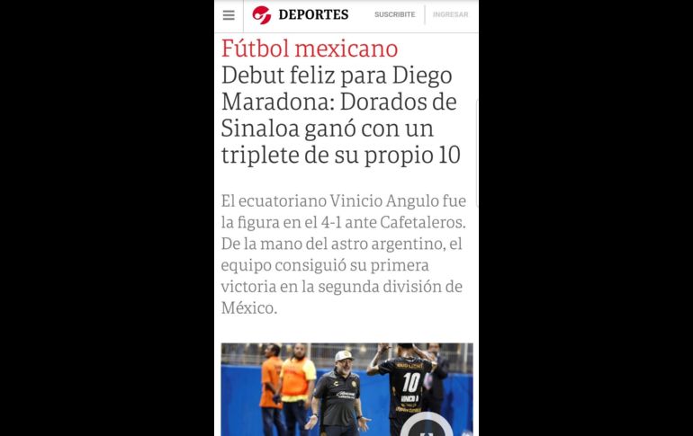 Debut de Maradona en Dorados acapara la prensa internacional
