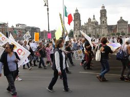 Los manifestantes gritaban a lo largo de la caminata: 
