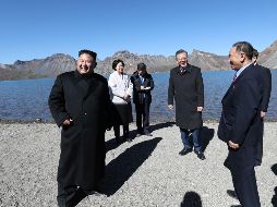 “Hemos acordado hacer de la Península de Corea una tierra de paz libre de armas y de la amenaza nuclear”, dijo el líder norcoreano. EFE/Prensa de Pyongyang