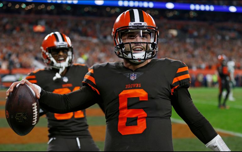 Baker Mayfield encabezó el despertar de Cleveland. Entró al juego casi al final de la primera mitad, cuando su equipo parecía estar destinado a perder otra vez. AP/R. Schwane