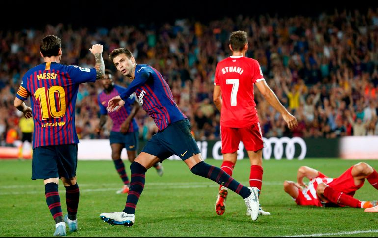 En el minuto 62 Piqué empataba con un remate con la testa tras un córner sacado en corto. AFP / P. Barrena