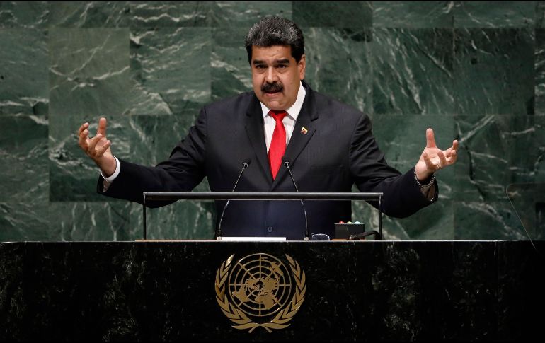 El presidente de Venezuela, Nicolás Maduro, interviene ante la Asamblea General de las Naciones Unidas. EFE/P. Foley