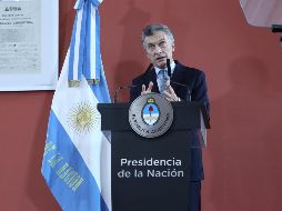 El presidente argentino, Mauricio Macri, habla ante los medios en la Casa Rosada de Buenos Aires. EFE/P. Ramón