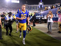 Jared Goff lanzó para 5 anotaciones. AFP/H. How