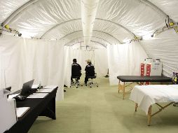 Las carpas con aire acondicionado que varían en tamaño, cuenta con inodoros portátiles, con espacios para la recreación y la atención médica. EFE / ARCHIVO