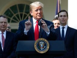 Trump ofrece un discurso en la Casa Blanca sobre el nuevo acuerdo comercial entre Estados Unidos, Canadá y México. AP / P. Monsivais