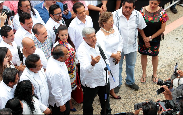 Luego de la entrevista, el tabasqueño encabezará un mitin en el Centro Histórico de Morelia. NTX/A. Monroy