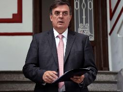 Marcelo Ebrard, encabeza la reunión, donde también asisten Jesús Seade y Graciela Márquez. AFP/ARCHIVO