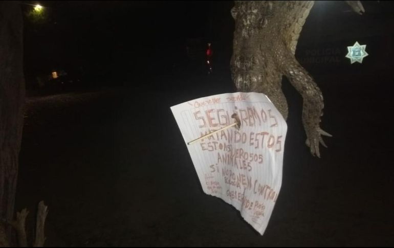 El animal fue encontrado, con huellas de violencia, colgado de un árbol y con un mensaje. ESPECIAL