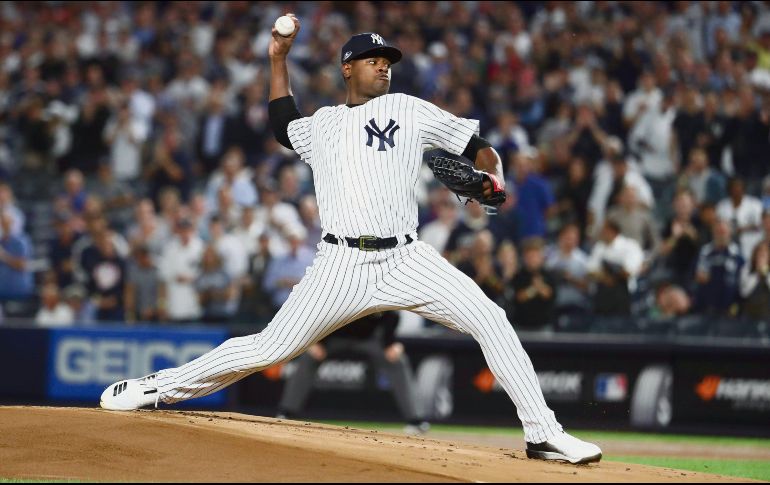 El abridor de los Yankees, Luis Severino, lanzó cuatro entradas en las que aceptó sólo dos imparables. AFP