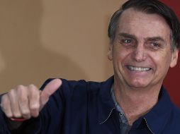 Jair Bolsonaro después de emitir su voto. AFP / M. Pimentel
