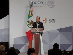 Bosco de la Vega Valladolid inauguró el Décimo Quinto Foro Global Agroalimentario en Puebla. TWITTER/@PresidenciaMX