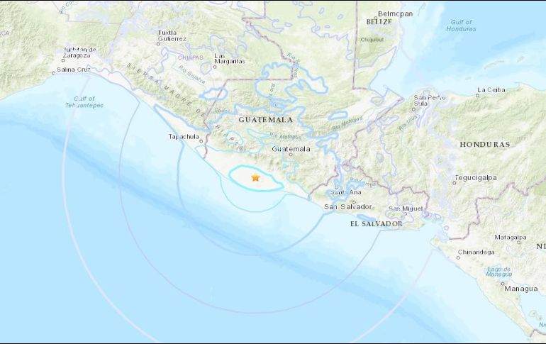 El movimiento telúrico fue perceptible en la capital del país, así como en el occidente. ESPECIAL/USGS