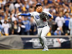 Justin Turner, de los Dodgers, fue determinante para el triunfo de su equipo. AFP/S. Revere