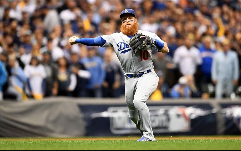 Justin Turner, de los Dodgers, fue determinante para el triunfo de su equipo. AFP/S. Revere