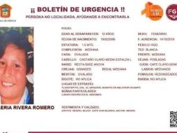 Valeria desapareció el 14 de octubre en Tlacotepito, en la colonia El Mirador. ESPECIAL