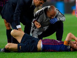 El argentino anotó uno de los goles que tienen en ventaja a los blaugrana. AFP/l. Gene