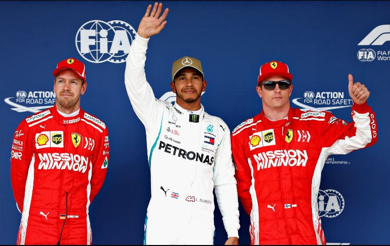 Hamilton firma la octogésima primera posici´ón de privilegio de su carrera. AFP/W. Taylor