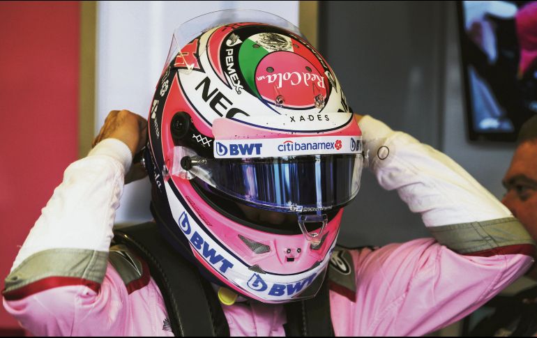 Checo espera avanzar posiciones en la carrera de este día. RACING POINT FORCE INDIA / J. Moy