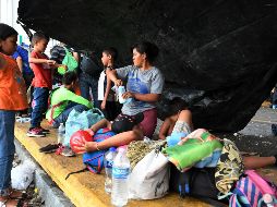 El procedimiento que se lleva a cabo para la recepción de personas inicia en las instalaciones del INM, en Ciudad Hidalgo, donde se recaban datos para realizar las solicitudes de refugio. AFP / O. Sierra