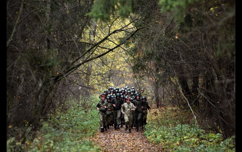 Soldados del Ministerio del Interior bielorruso participan en los exámenes clasificatorios del tocado 