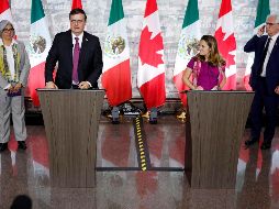 Ebrard dialogó con Freeland acerca de temas como la legalización del cannabis. AFP/L. Hagberg
