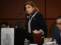 Arely Gómez, titular de la Secretaría de la Función Pública, compareció ante la Cámara de Diputados. NOTIMEX/J. Espinosa