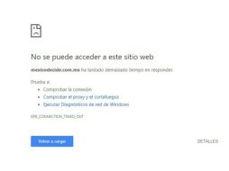 Al abrir el sitio aparece la leyenda: 