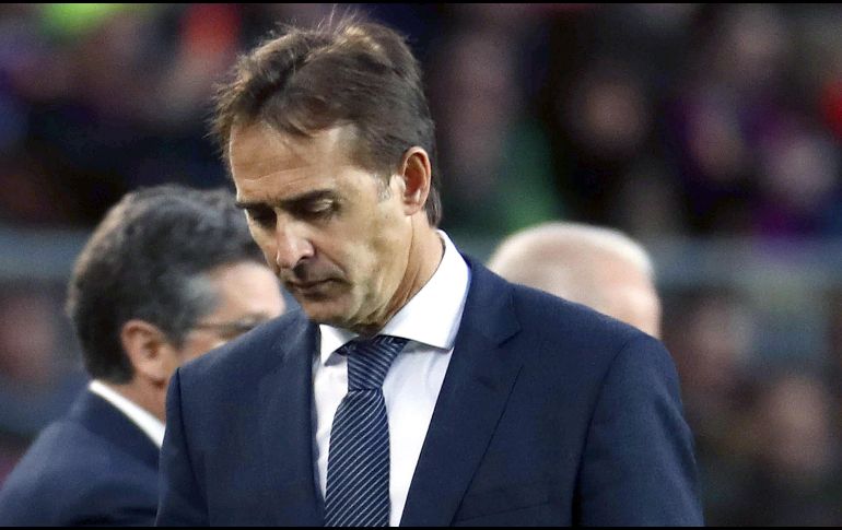 Este lunes el cuadro merengue da a conocer a través un comunicado que Julen Lopetegui dejo de ser el técnico de los Blancos. EFE / T. Albir