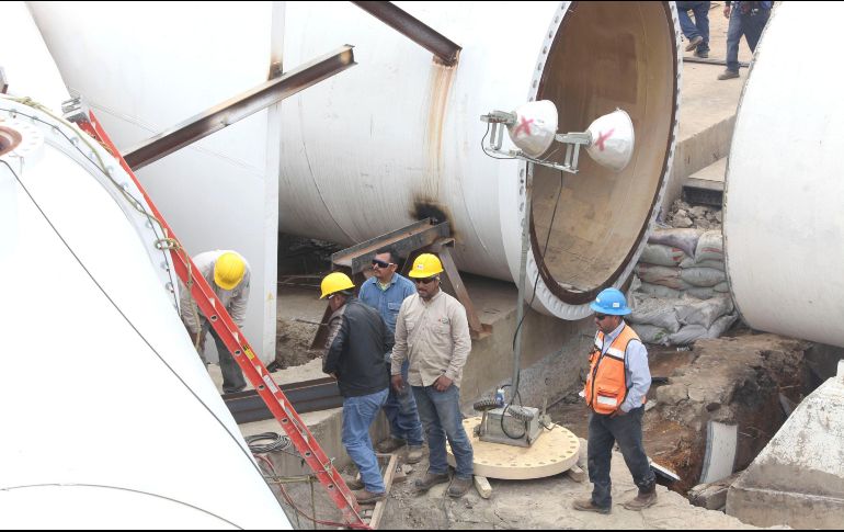 Aspecto de los trabajos de mantenimiento en el Sistema Cutzamala. SUN/J. Alvarado