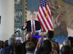 John Bolton, asesor de seguridad nacional de Trump, habla en la Freedom Tower,  lugar emblemático de la disidencia cubana. AP/E. Michot