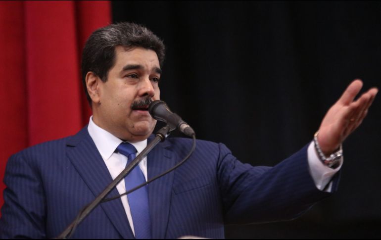 Fotografía cedida por la prensa del presidente venezolano, Nicolás Maduro, durante un acto de gobierno en Caracas. EFE/Cortesía Prensa Miraflores