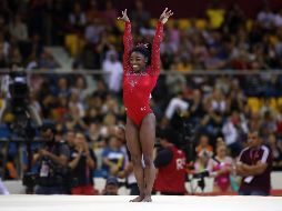 Biles ha conseguido medallas en las seis pruebas disputadas en Doha, cuatro de ellas de oro. AFP / K. Jaafar