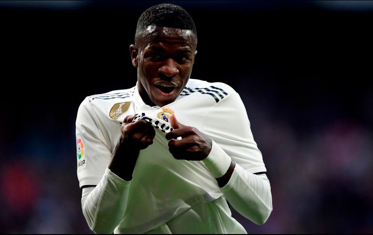 Fue una acción de Vinicius, que saltó al terreno de juego en el minuto 73 de partido, la que le abrió el camino hacia el triunfo a los blancos. AFP / J. Soriano