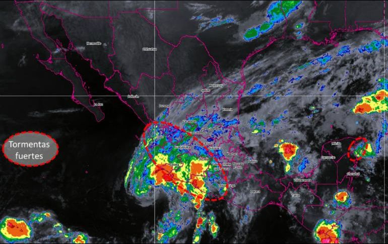 Se prevén tormentas puntuales muy fuertes y rachas de viento de hasta 60 km por hora. TWITTER / @conagua_clima