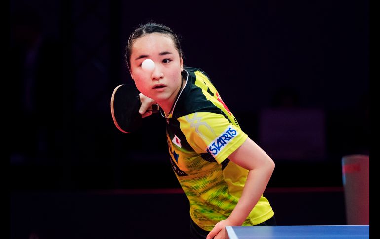 Mima Ito, de Japón, juega en la final individual femenil del Abierto sueco de tenis de mesa, disputado en Estocolmo. AFP/TT News Agency/S. Stjernkvist