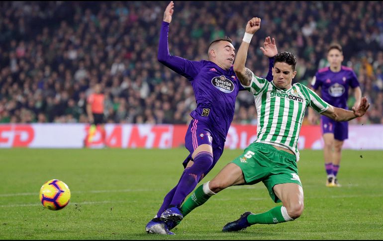 Con el empate, Betis se coloca en la décima cuarta posición con 13 puntos, mientras Celta llegó al lugar 11. EFE / J. Muñoz