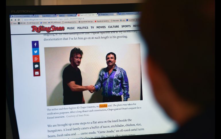 La revista estadounidense Rolling Stone difundió el 9 de enero de 2016 una entrevista que hizo el actor Sean Penn al 