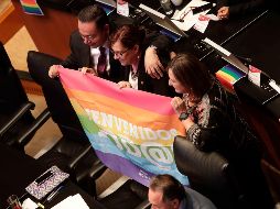 Representantes de la comunidad LGBT asistieron a la sesión, y escucharon las argumentaciones de las bancadas a favor de este asunto. SUN/I. Stephens