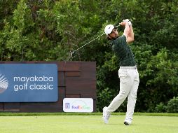 Abraham Ancer se encuentra empatado en el cuarto puesto a sólo un golpe de distancia de los líderes tras la primera ronda en Playa del Carmen. AFP/R. Carr