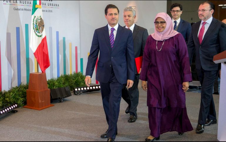 El Presidente Enrique Peña Nieto participó en el Foro de Alcaldes por la Nueva Agenda Urbana, ONU-Hábitat-INFONAVIT. NTX/PRESIDENCIA