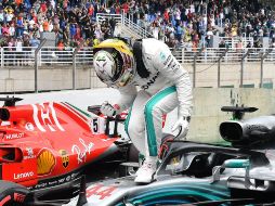 Hamilton tuvo una vuelta de un minuto y 7.281 segundos en la pista de Interlagos, superando así a Sebastian Vettel y Valtteri Bottas. AFP / N. Almeida