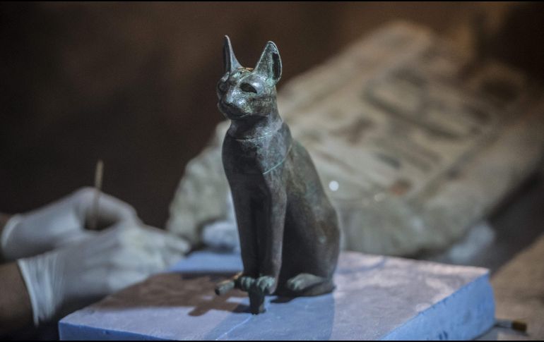 De las estatuas halladas, la mayoría son de gatos, lo que refleja la reverencia que los antiguos egipcios tenían hacia los felinos. AFP/K. Desouki